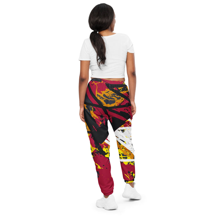 Unisex Track Pants - Red-White Sketch