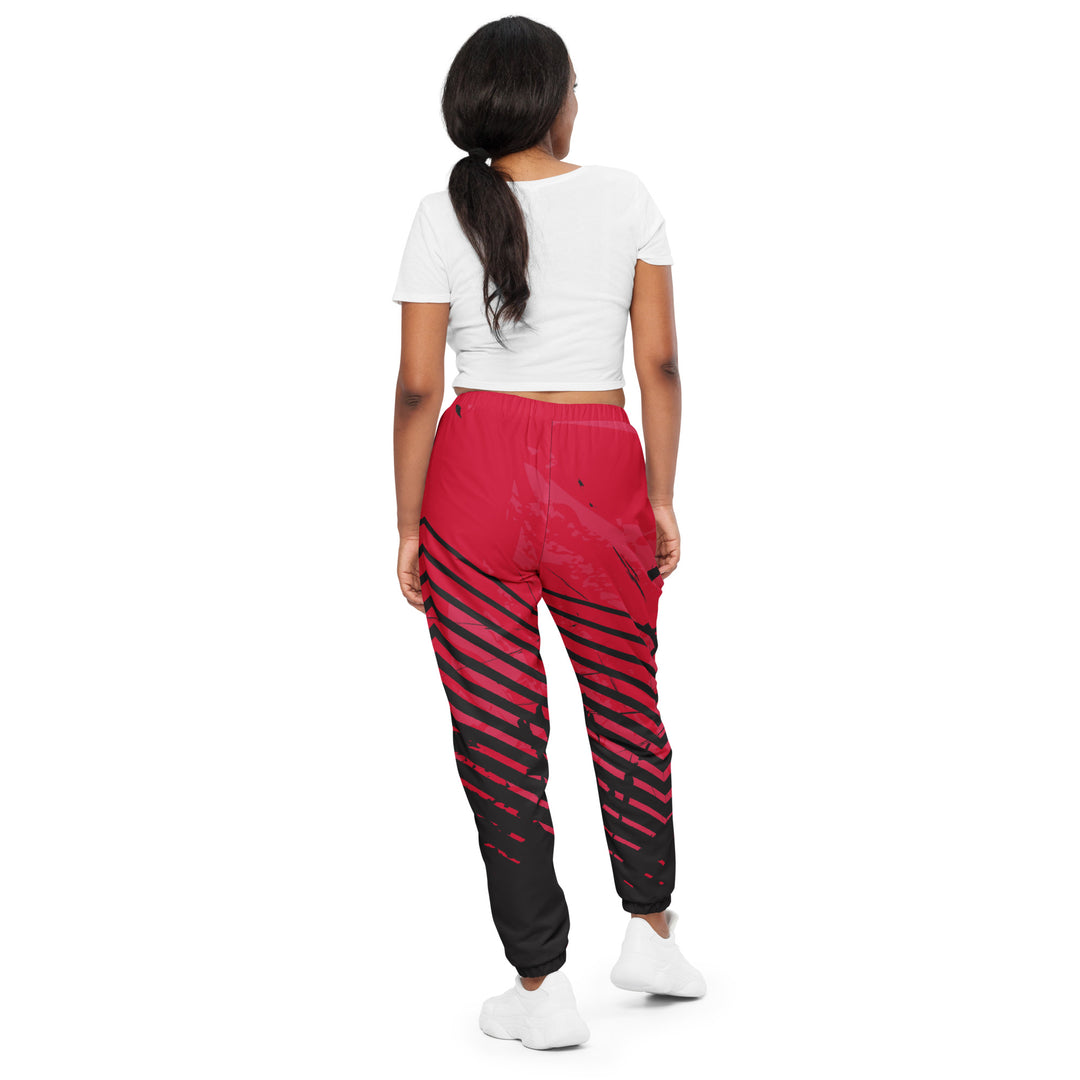 Unisex Track Pants - Grey-Red Edge