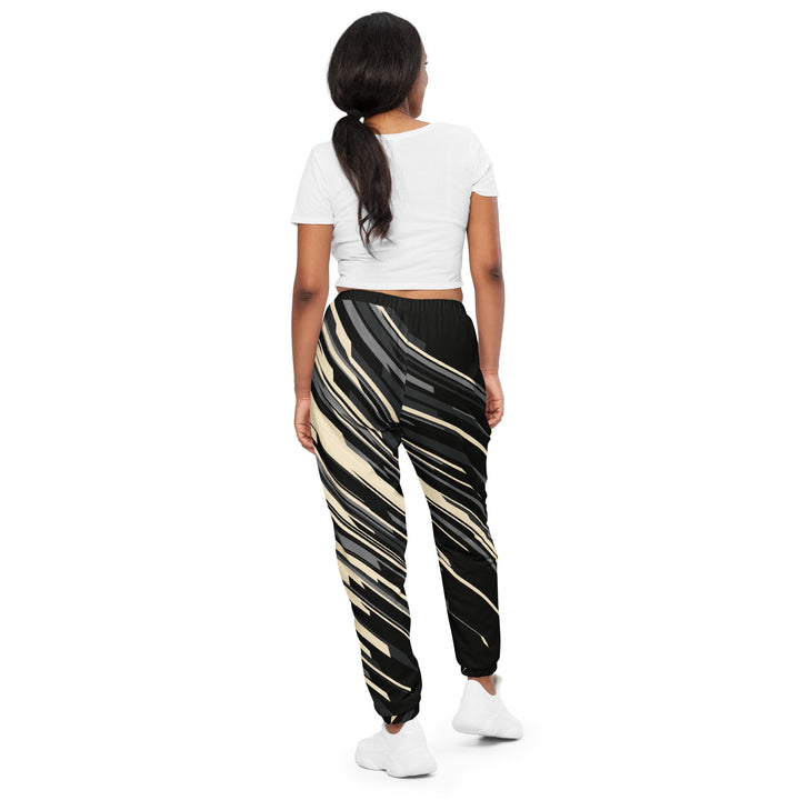 Unisex Track Pants - Black-Beige Flash