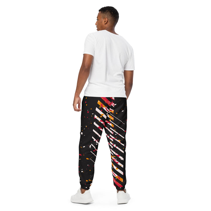 Unisex Track Pants - Black-White Block