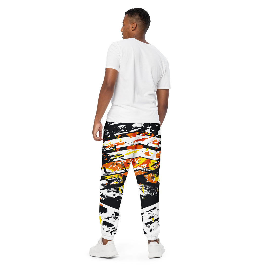 Unisex Track Pants - White-Black Dark