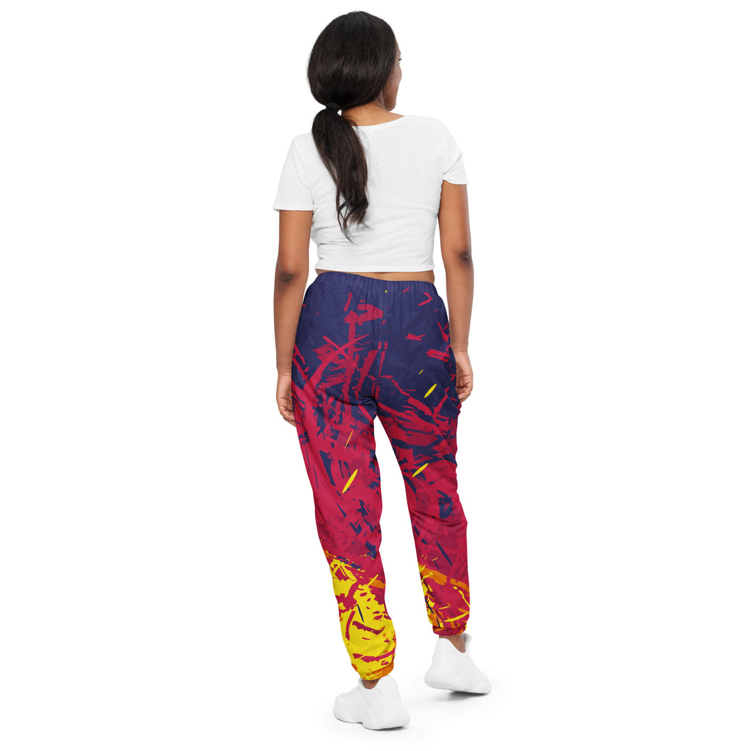 Unisex Track Pants - Purple-Red Flame