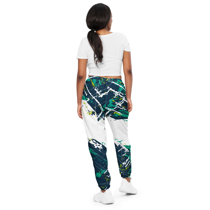 Unisex Track Pants - Green-White Bullet