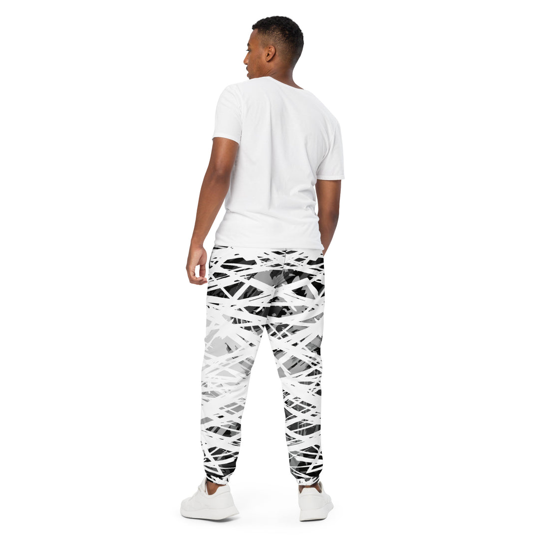 Unisex Track Pants - White-Grey Fury