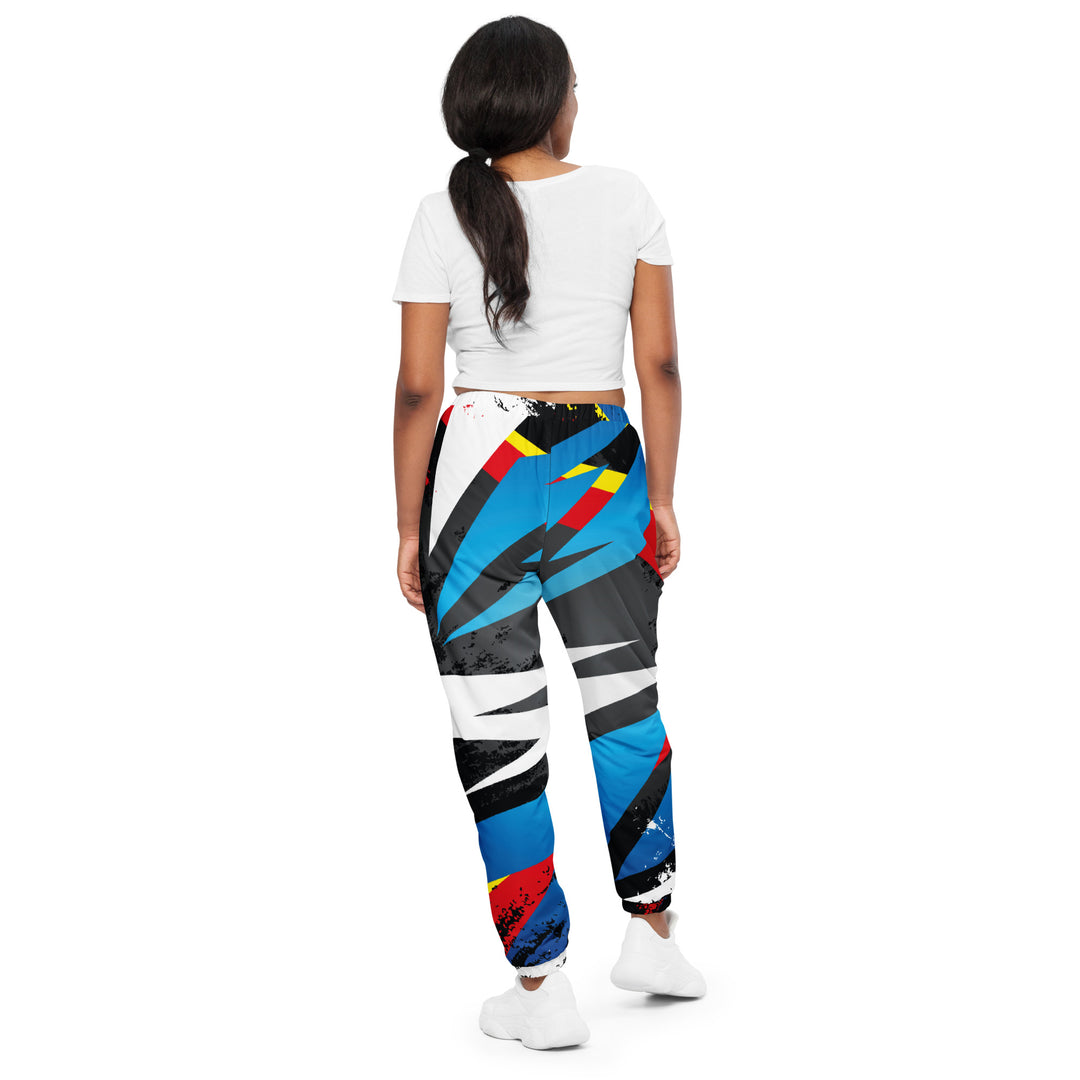 Unisex Track Pants - Black-Blue Glare