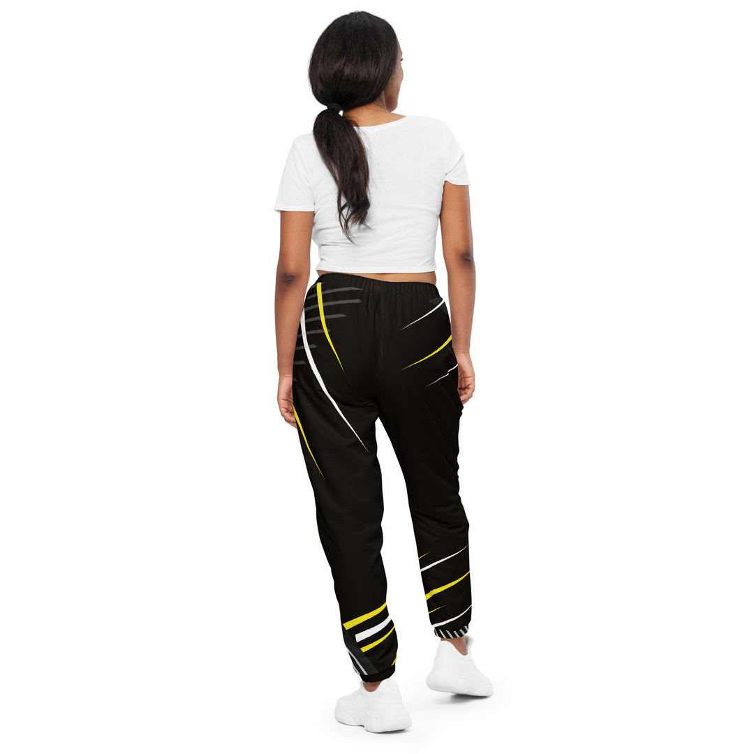 Unisex Track Pants - Black-Yellow Pin