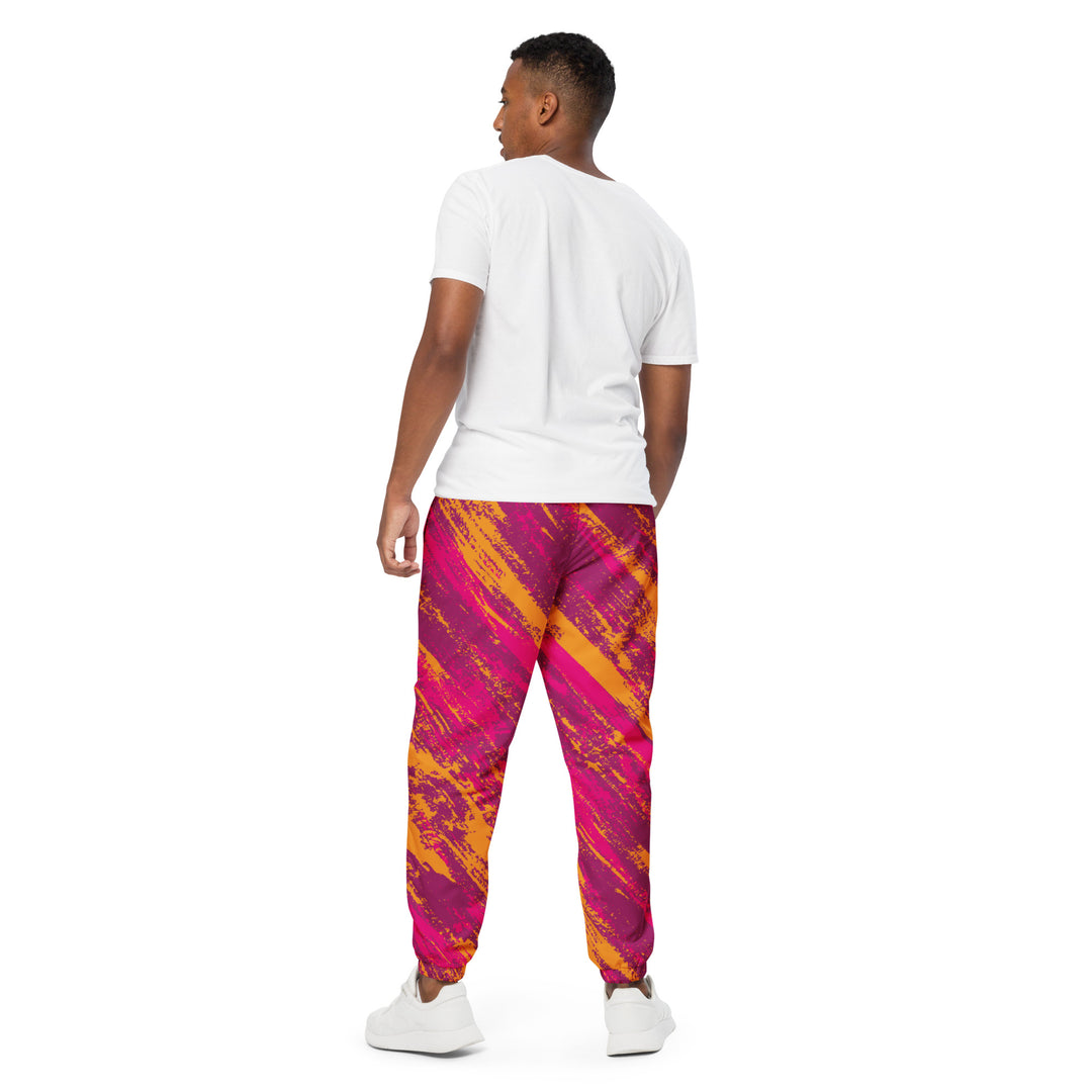 Unisex Track Pants - Pink-Orange Scratch