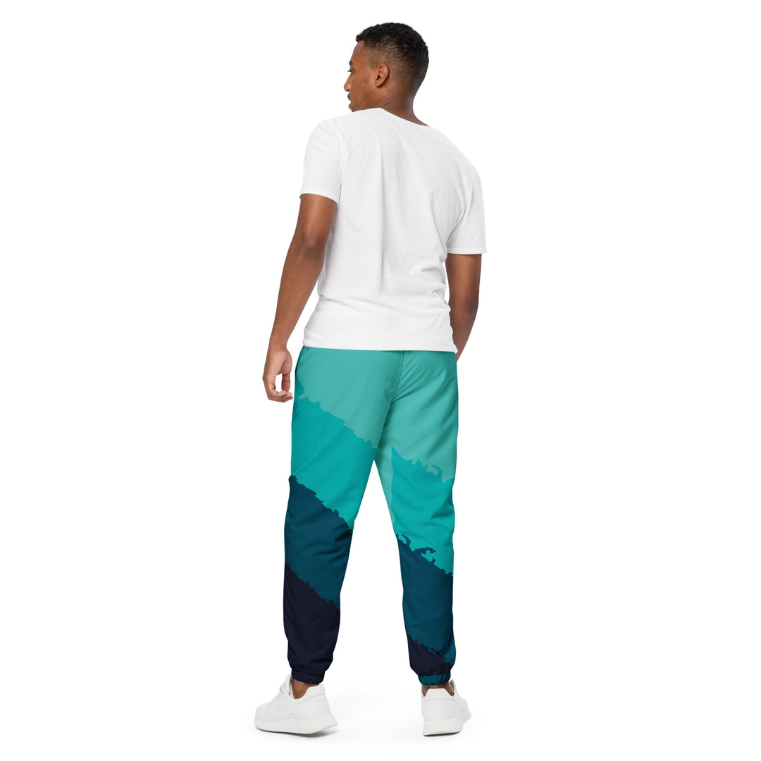 Unisex Track Pants - Black-Turquoise Gradient