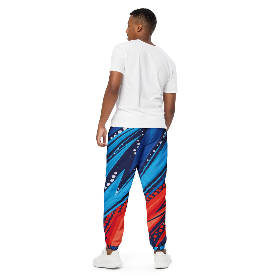 Unisex Track Pants - Blue-Red Blade