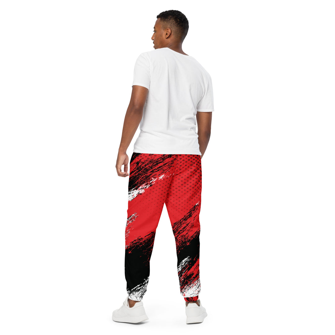 Unisex Track Pants - Red-Black Brush