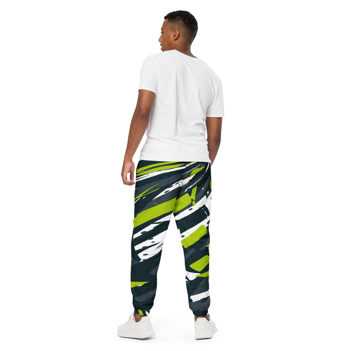 Unisex Track Pants - Green-White Tornado