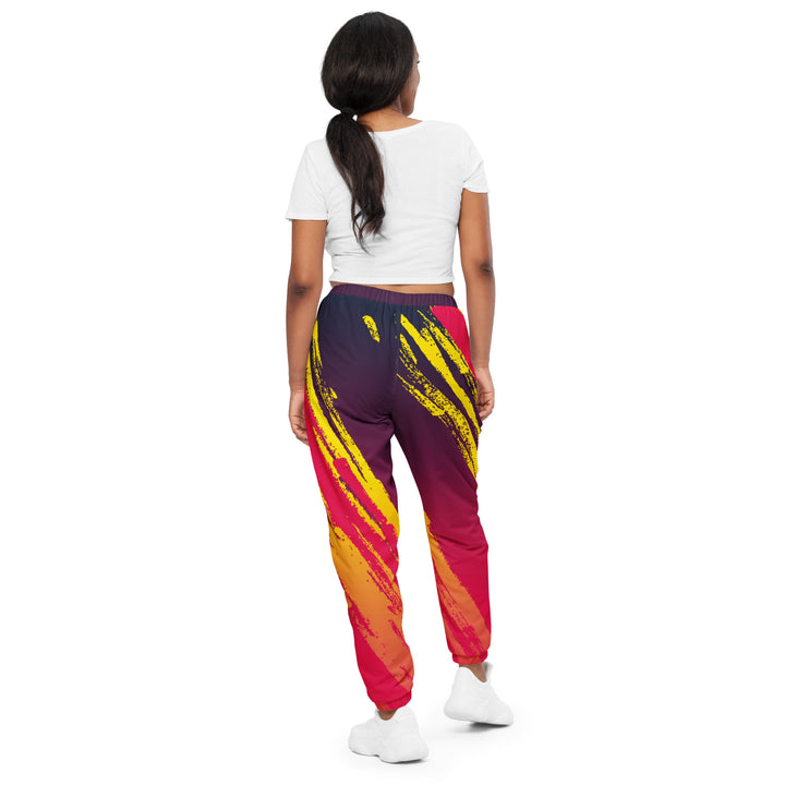 Unisex Track Pants - Red-Yellow Beam