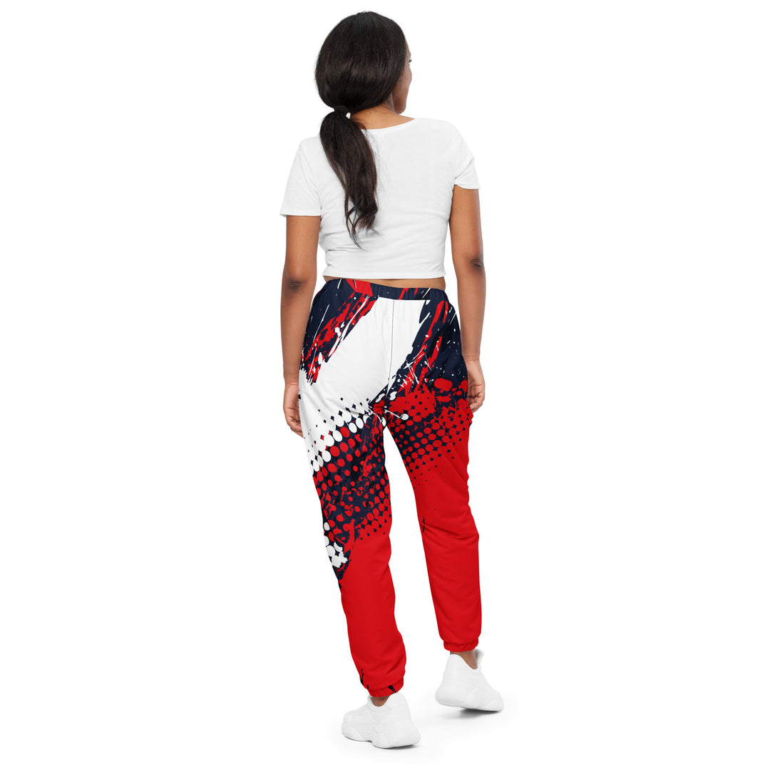 Unisex Track Pants - Red-White Splash