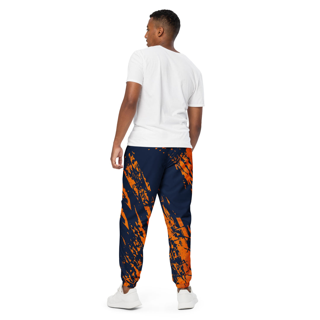 Unisex Track Pants - Black-Orange Work