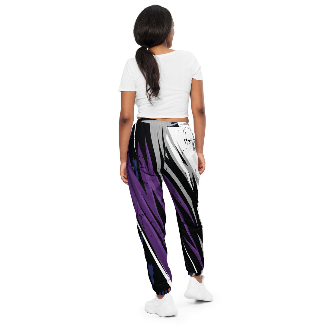 Unisex Track Pants - Black-Purple Cut