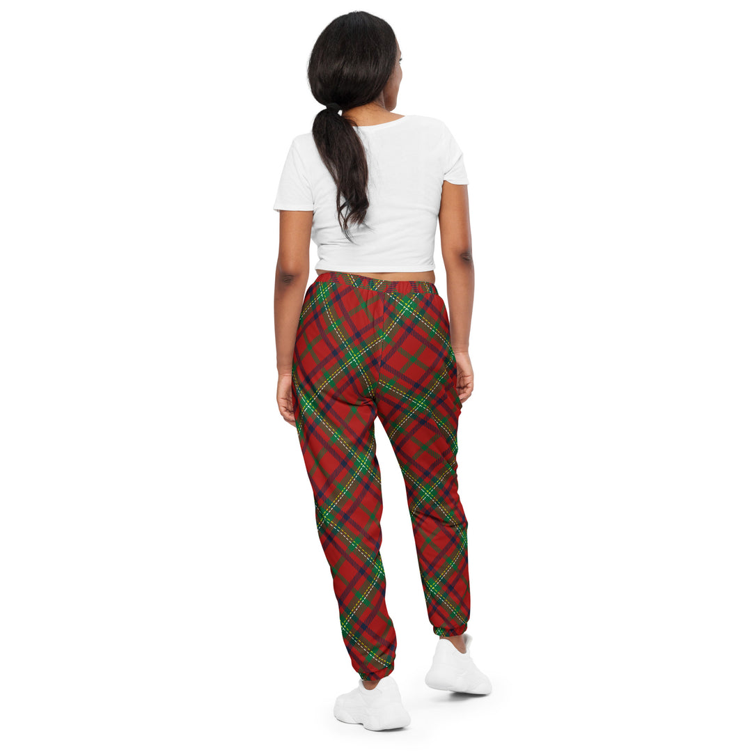 Unisex Track Pants - Red-Green Tartan