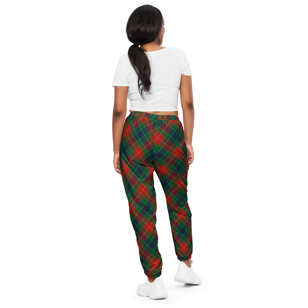 Unisex Track Pants - Green-Yellow Tartan