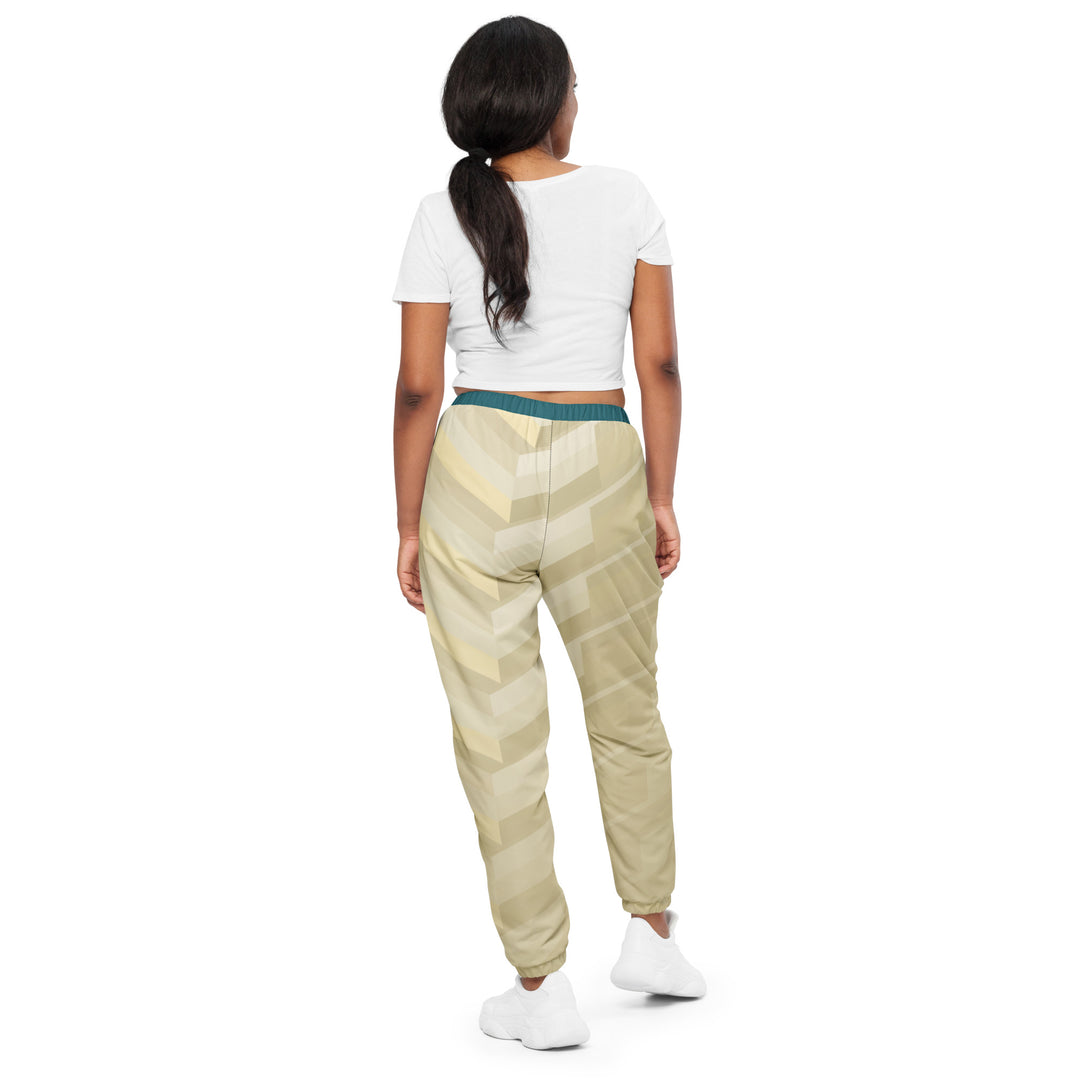 Unisex Track Pants - Beige-Green Splint