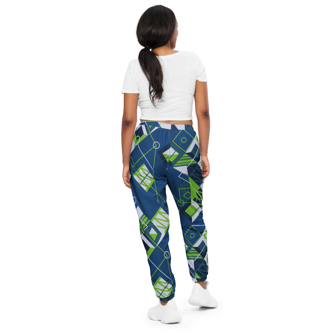 Unisex Track Pants - Blue-Green Doodle