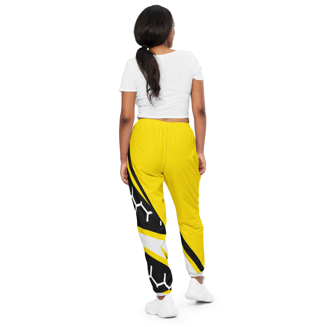 Unisex Track Pants - Black-Yellow Hexagon