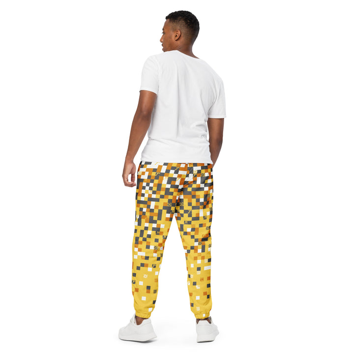 Unisex Track Pants - Yellow-Grey Pixel