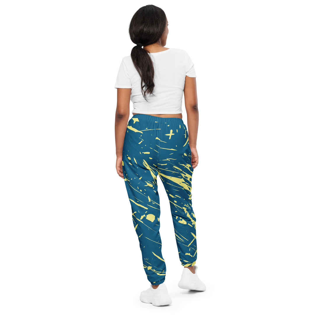 Unisex Track Pants - Blue-Yellow Splatter