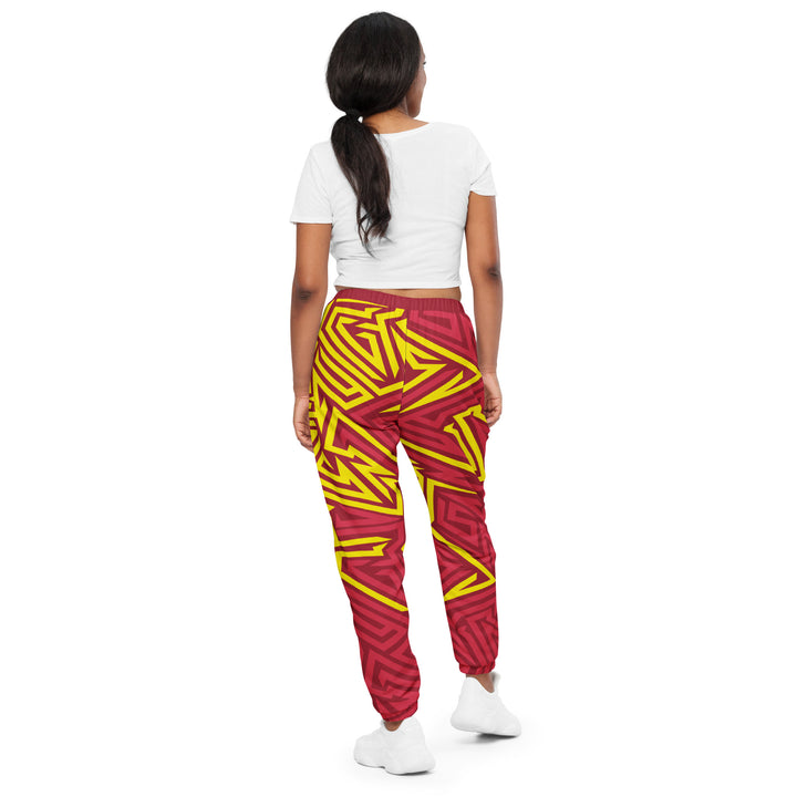 Unisex Track Pants - Red-Yellow Maze