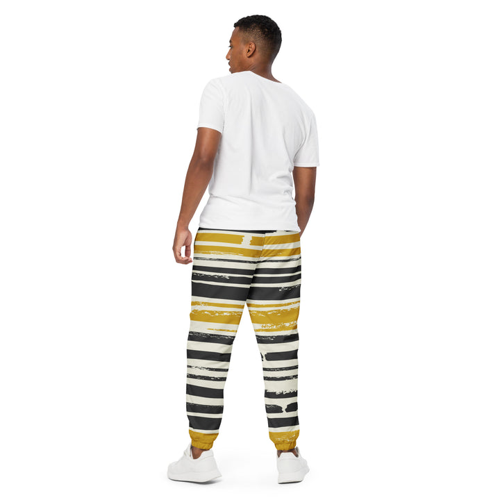 Unisex Track Pants - Grey-Yellow Run