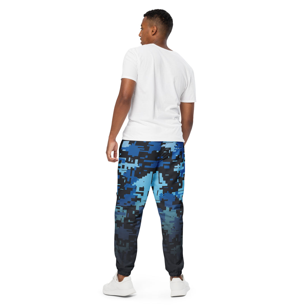 Unisex Track Pants - Black-Blue Digital