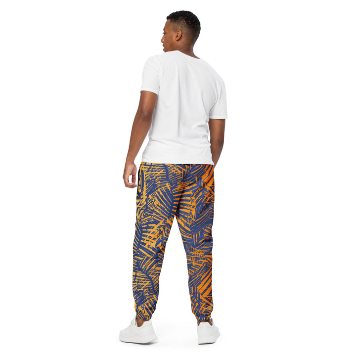 Unisex Track Pants - Blue-Orange Leaves