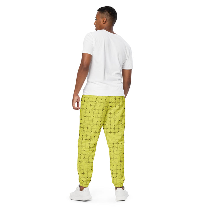 Unisex Track Pants - Yellow-Grey Circle