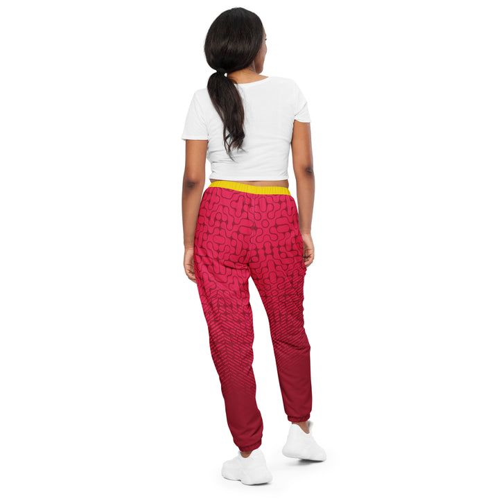 Unisex Track Pants - Red-Yellow Arc