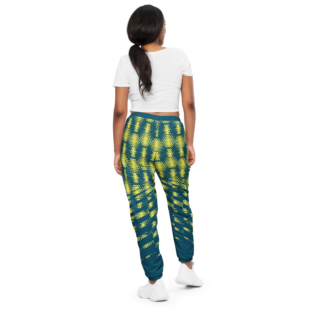 Unisex Track Pants - Green-Yellow Hexagon