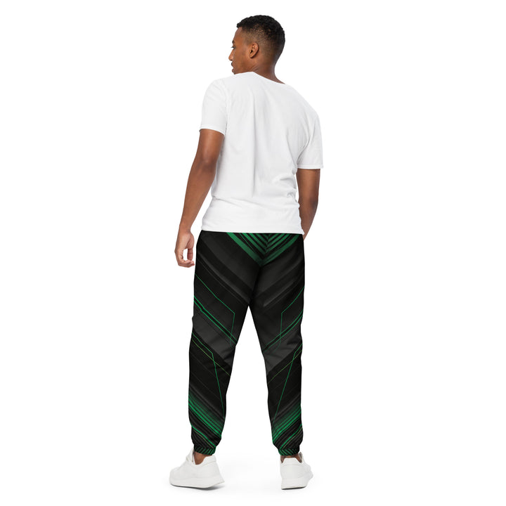 Unisex Track Pants - Black-Green Engine