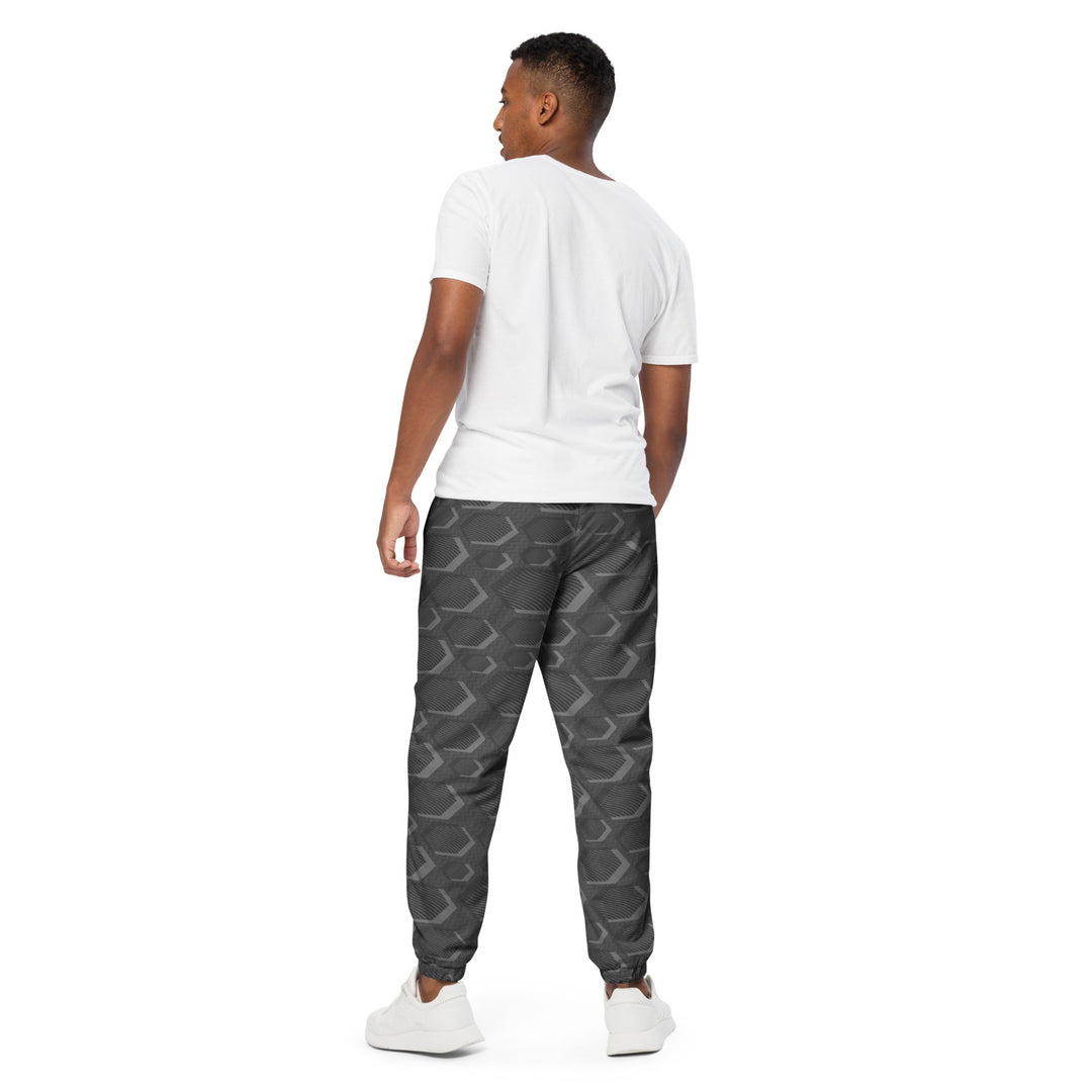 Unisex Track Pants - Grey-Blue Hexagon