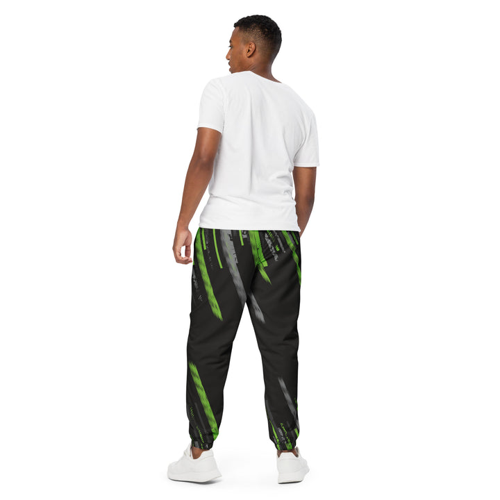 Unisex Track Pants - Grey-Green Spike