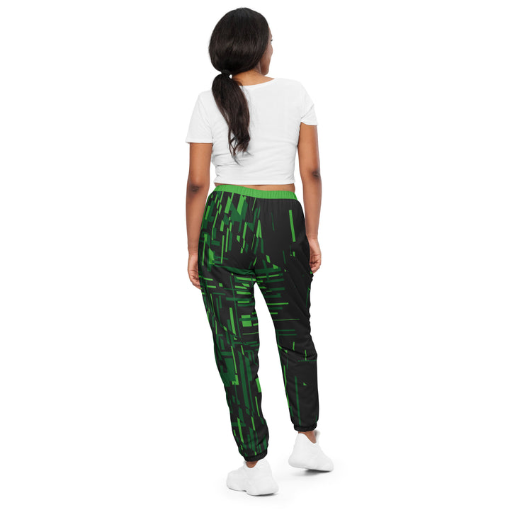 Unisex Track Pants - Black-Green Fault