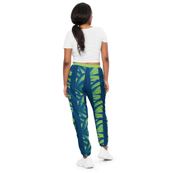 Unisex Track Pants - Blue-Green Jungle