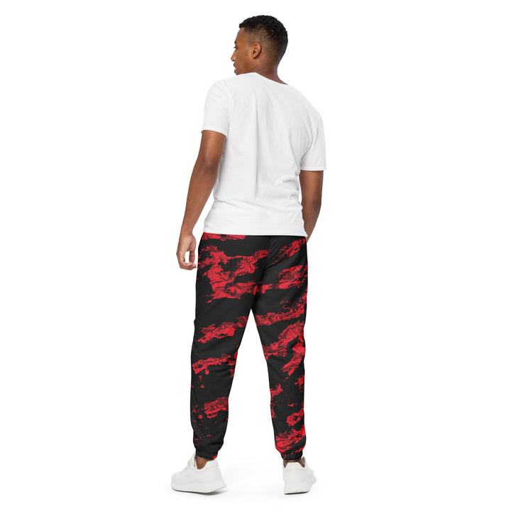 Unisex Track Pants - Black-Red Flow