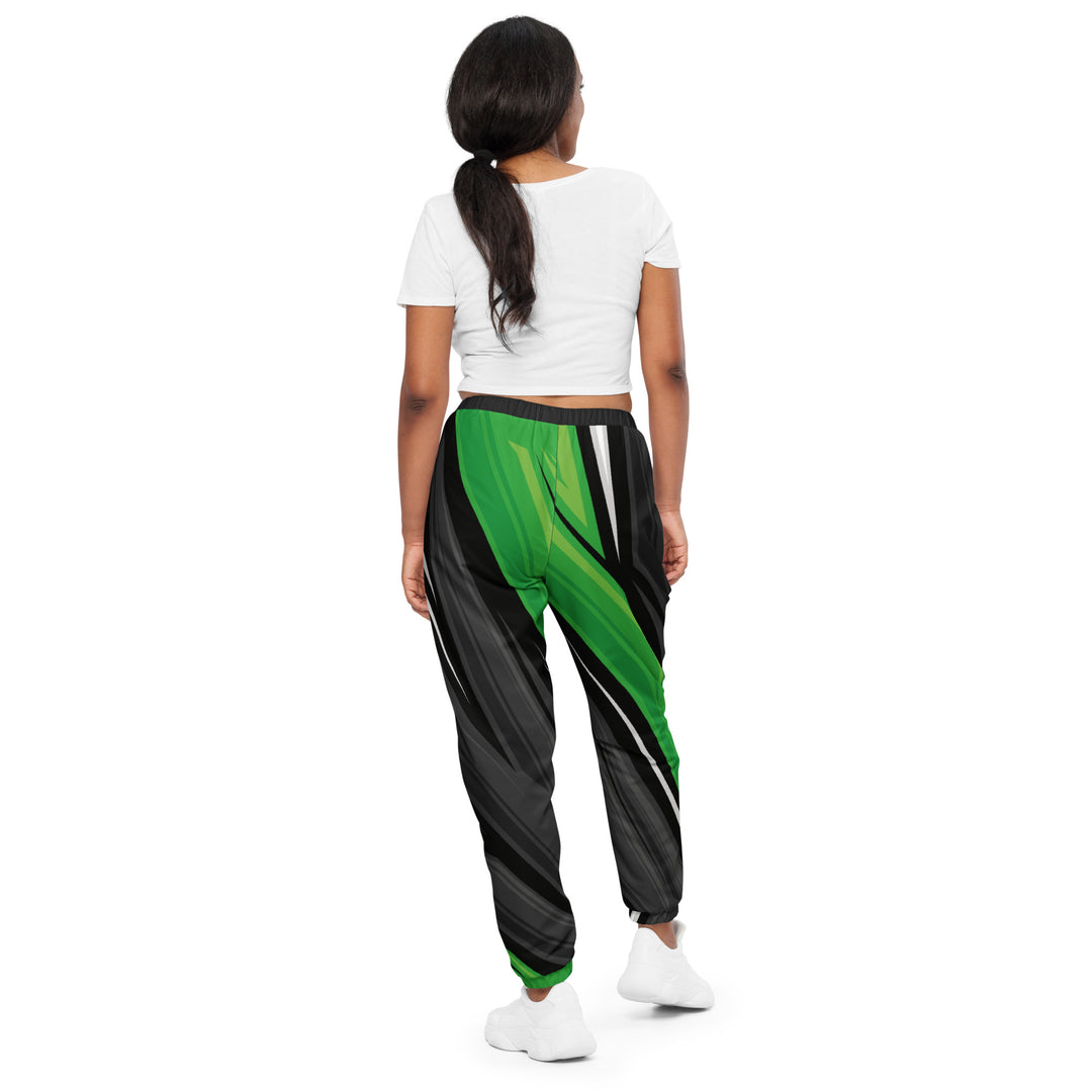 Unisex Track Pants - Black-Green Stalk