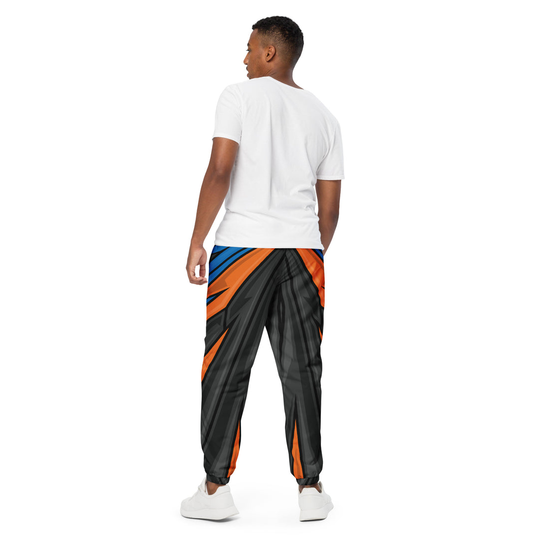 Unisex Track Pants - Grey-Orange Gate