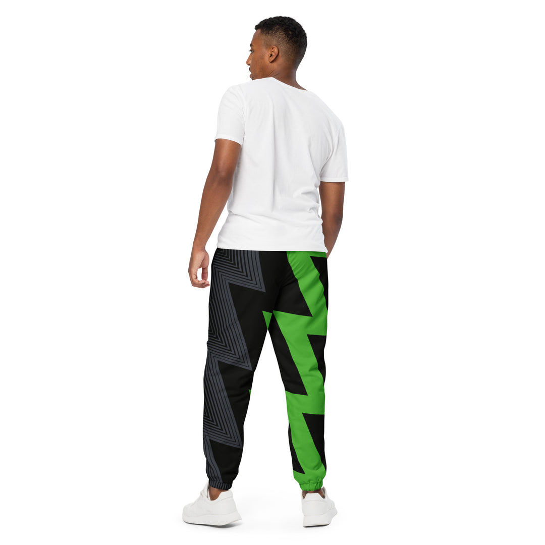 Unisex Track Pants - Green-Grey Lightning