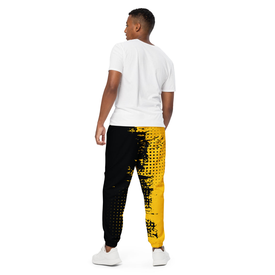 Unisex Track Pants - Black-Yellow Grunge