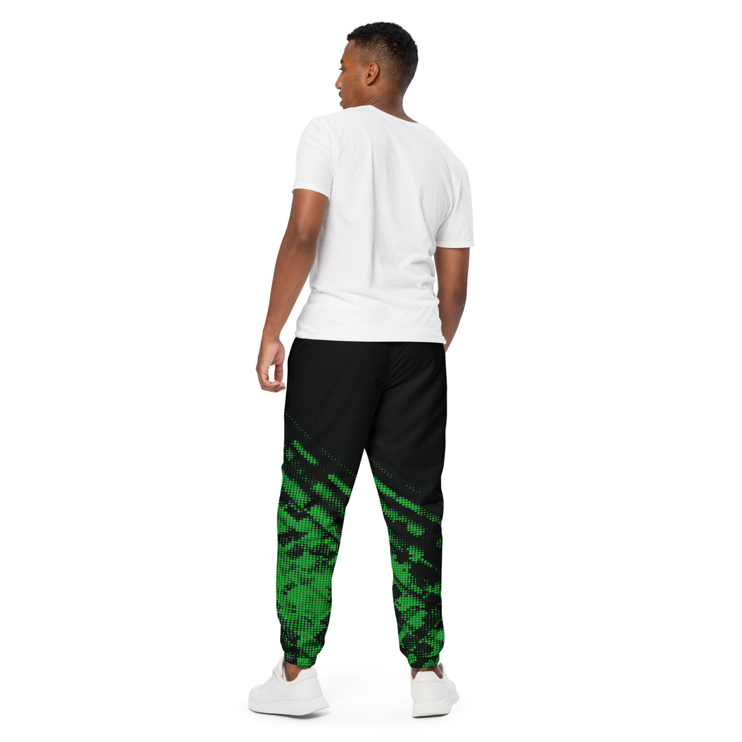 Unisex Track Pants - Black-Green Halftone