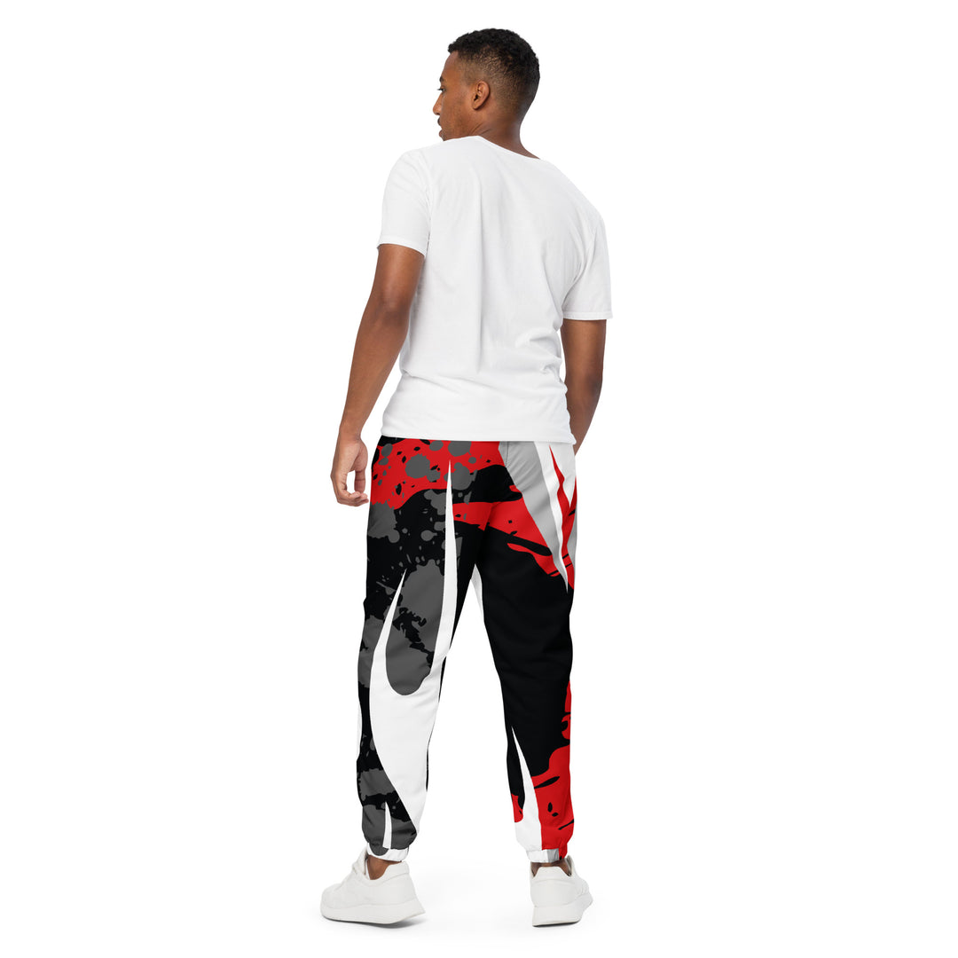 Unisex Track Pants - Black-Red Tribal