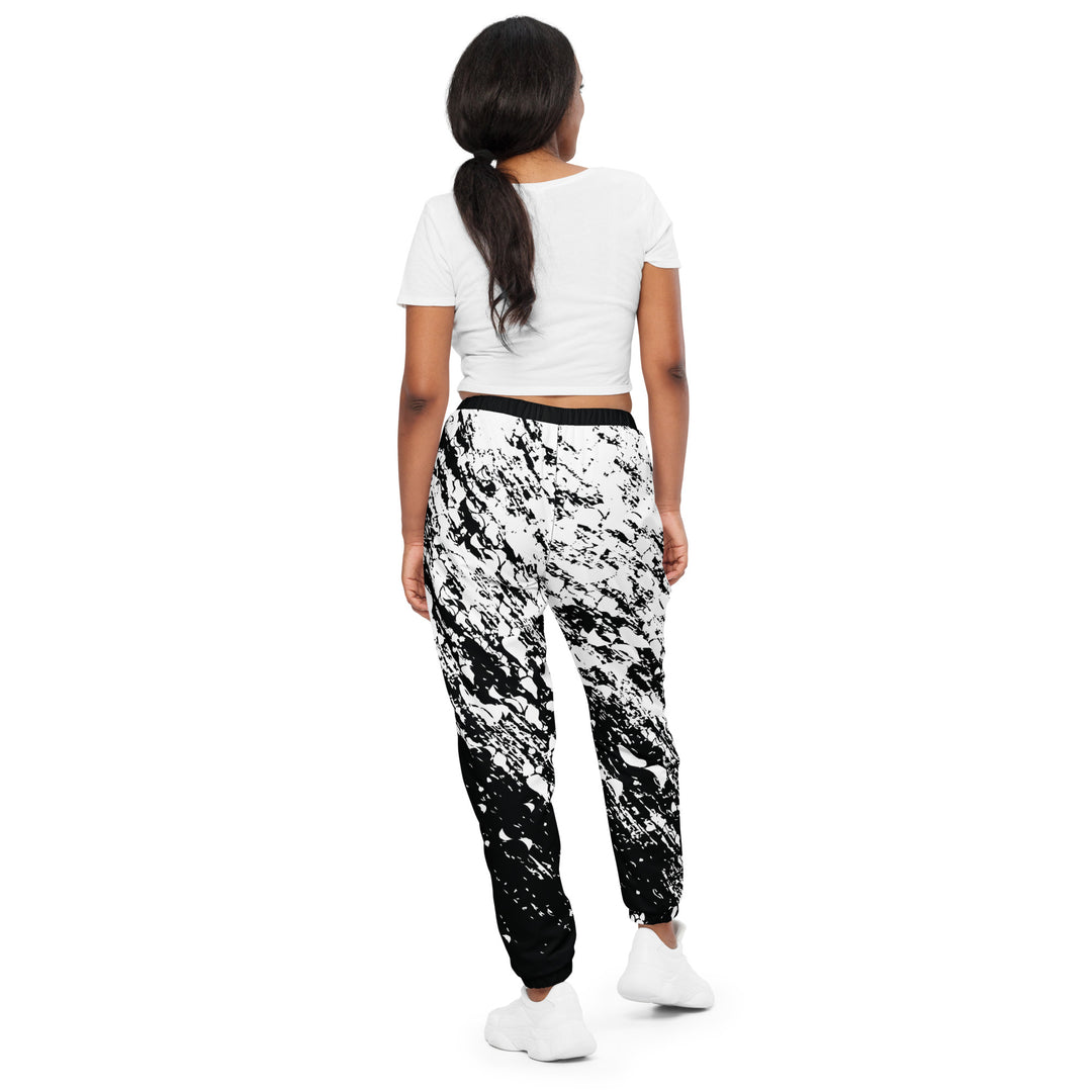 Unisex Track Pants - Black-White Snow