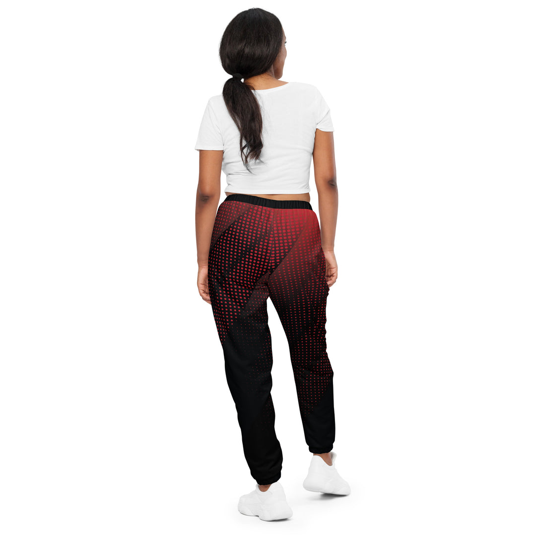 Unisex Track Pants - Black-Red Shine