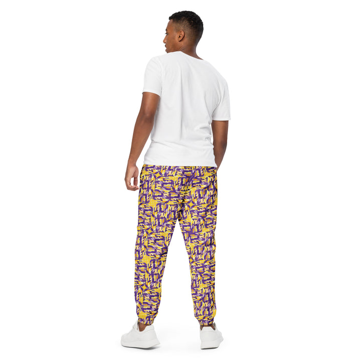 Unisex Track Pants - Yellow-Purple Deception