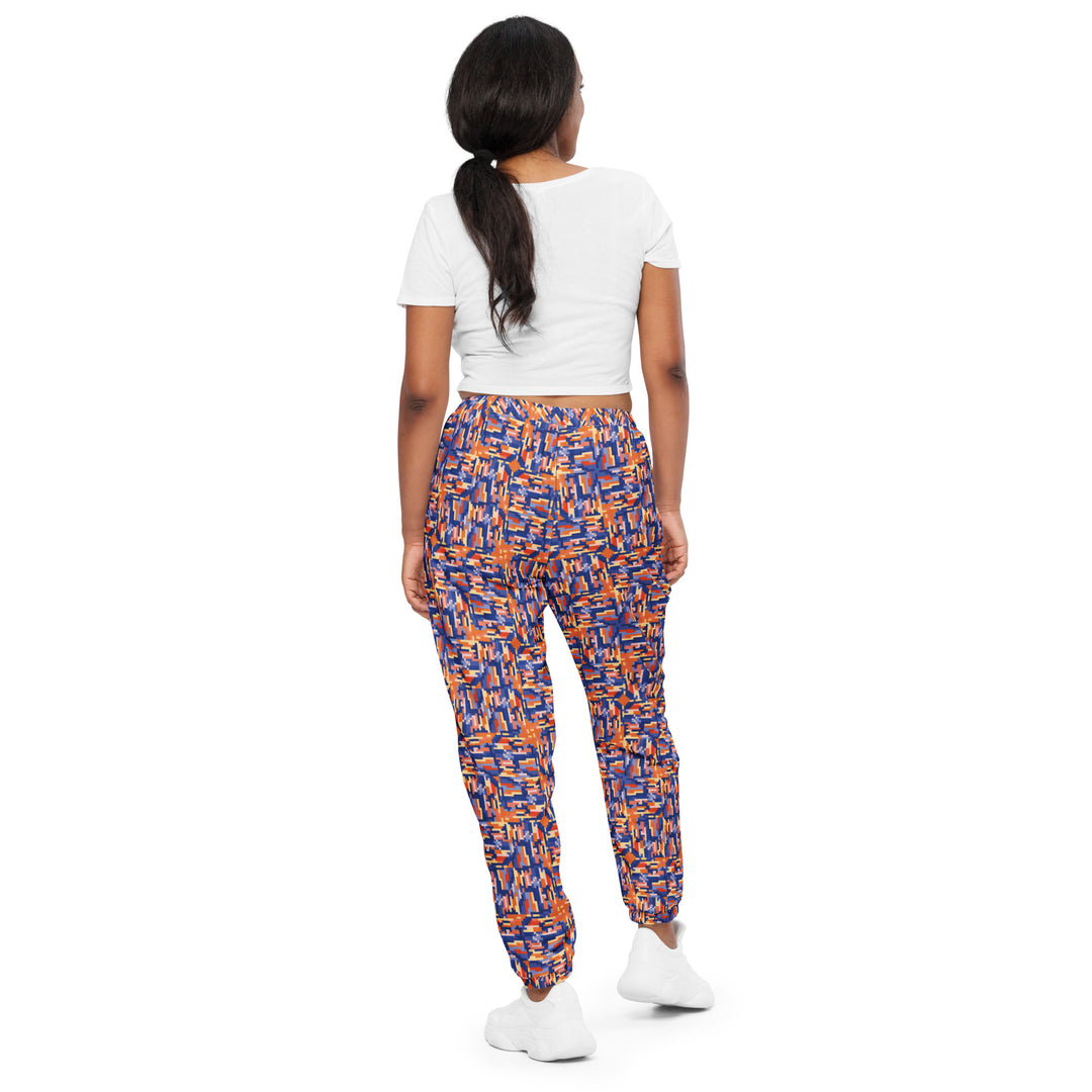 Unisex Track Pants - Orange-Blue Deception