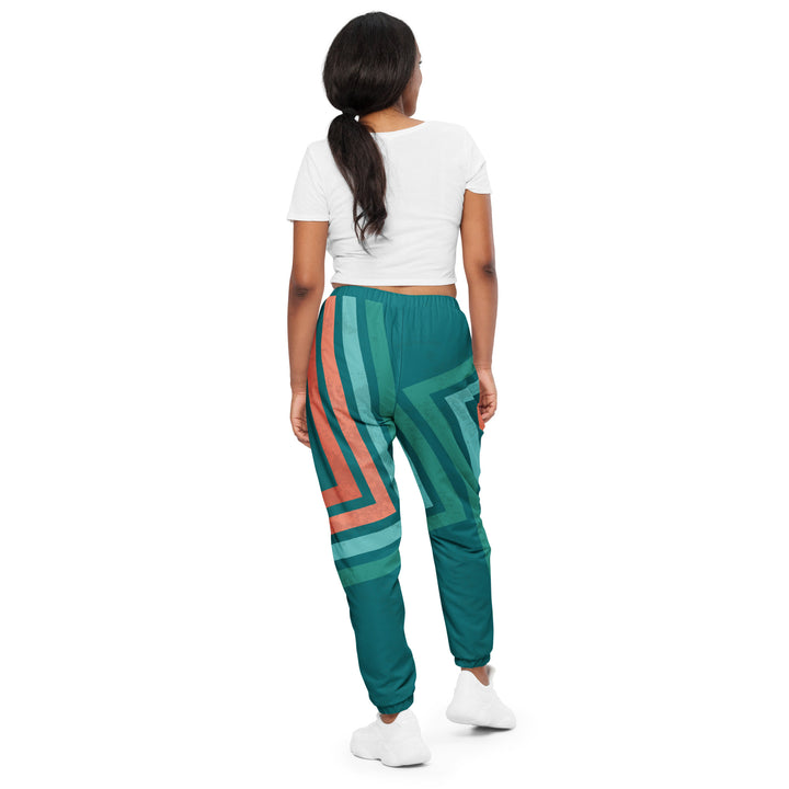 Unisex Track Pants - Green-Orange Direction